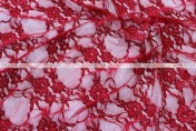 Victorian Stretch Lace - Fabric by the yard - Cranberry