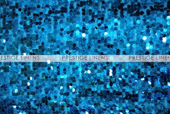 Mesh Sequins Embroidery Draping - Turquoise