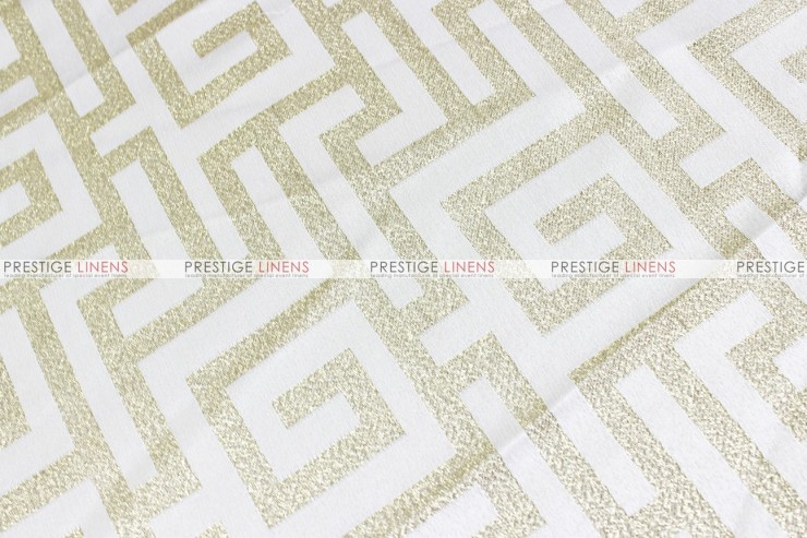 Athens Table Runner White Gold Prestige Linens
