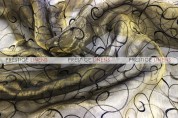 Organza Swirl Draping - Gold/Black