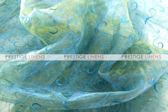 Organza Swirl Draping - Teal/Gold