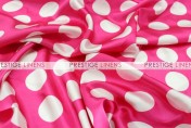 Polka Dot Print Charmeuse Draping - Fuchsia/White