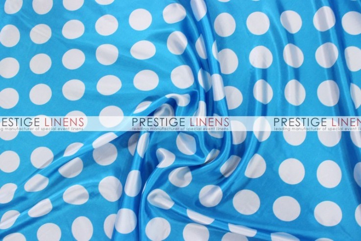 Polka Dot Print Charmeuse Draping - Turquoise/White