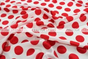 Polka Dot Print Charmeuse Draping - White/Red