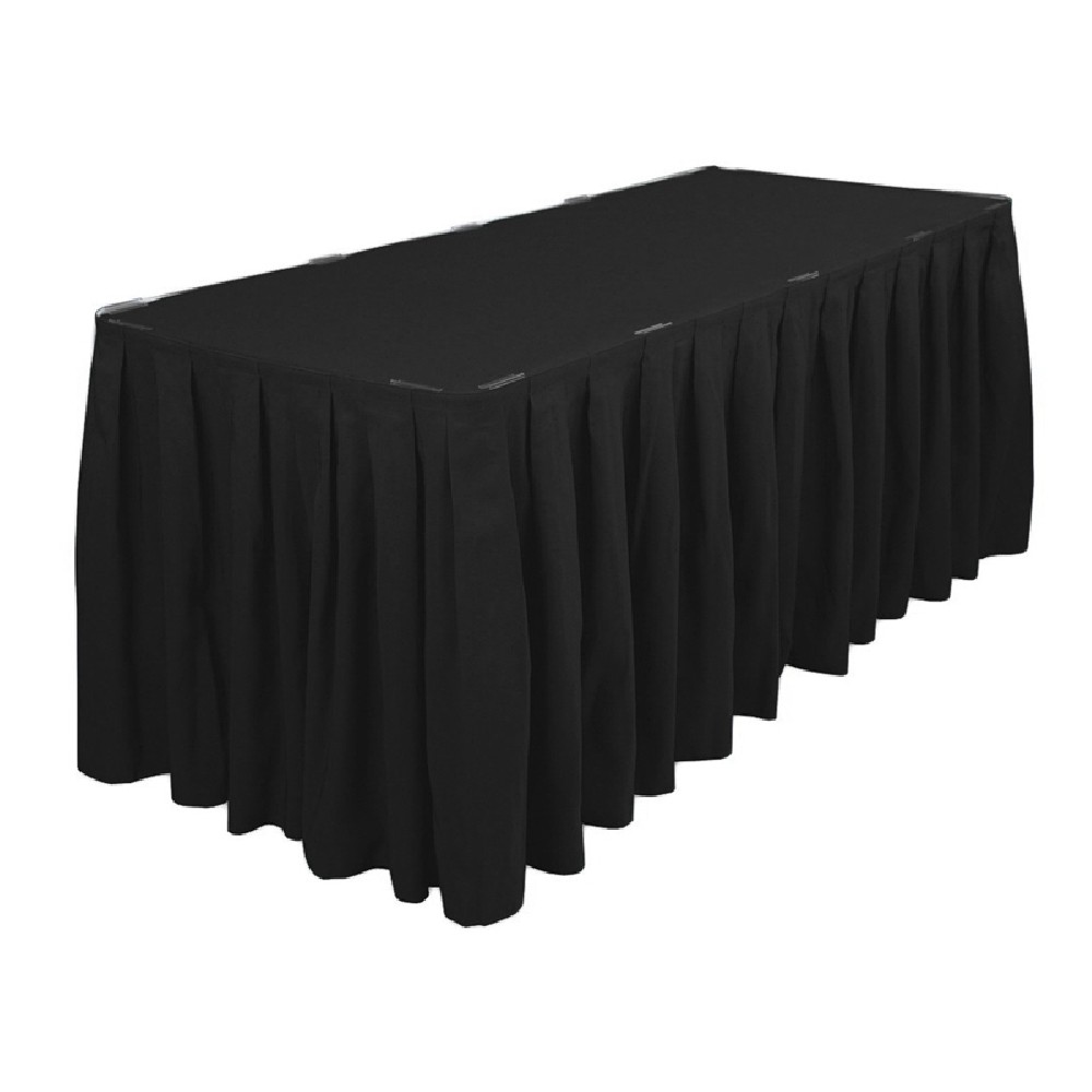 Polyester Table Skirting 13ft - Black - Prestige Linens