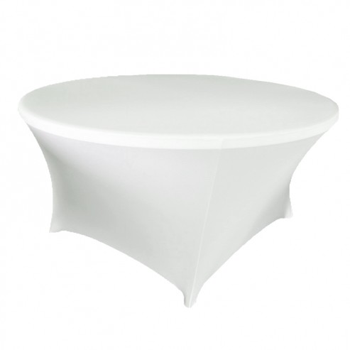 Spandex Tablecloth - 60 Round - White