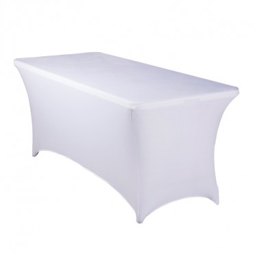 Spandex Tablecloth - 90 x 156 Banquet - White