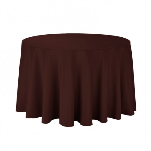 Polyester Tablecloth - 108" Round - Chocolate