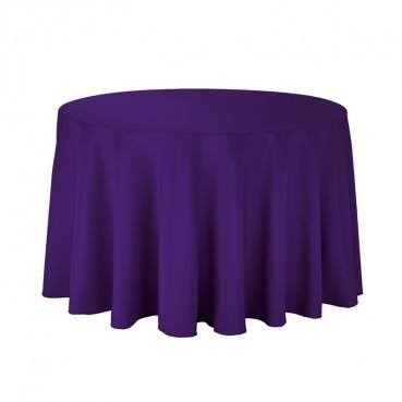 Polyester Tablecloth - 108" Round - Purple