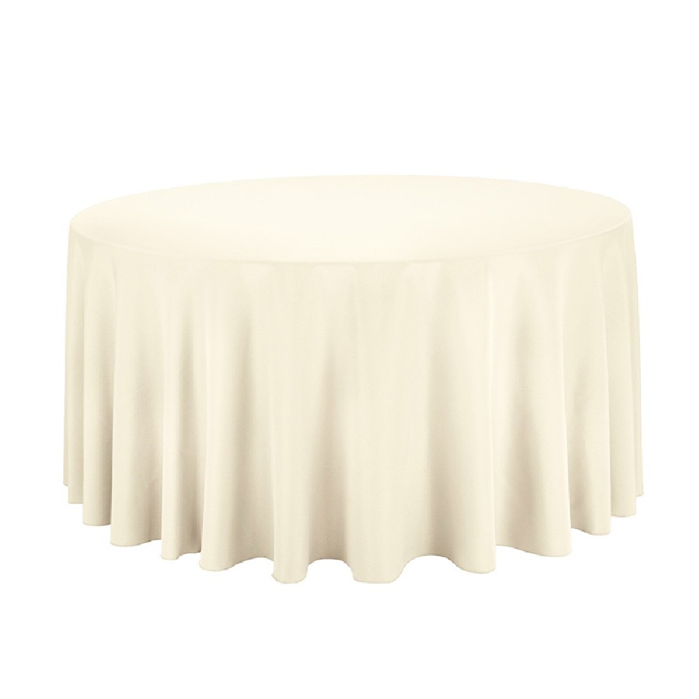 Prestigelinens Polyester 120 Round Tablecloth Ivory