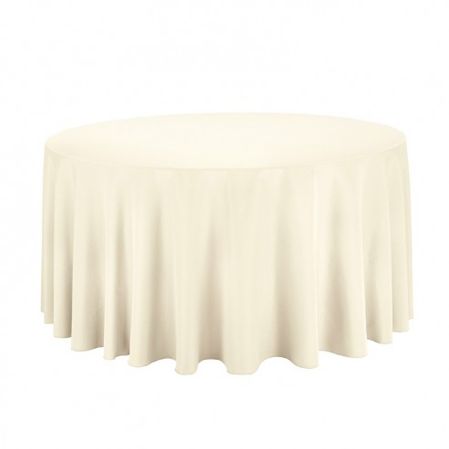 Polyester Tablecloth - 132" Round - Black