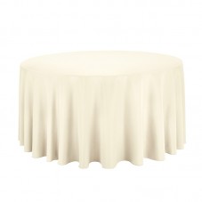Polyester Tablecloth - 132" Round - Ivory