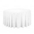 Polyester Tablecloth - 132" Round - White