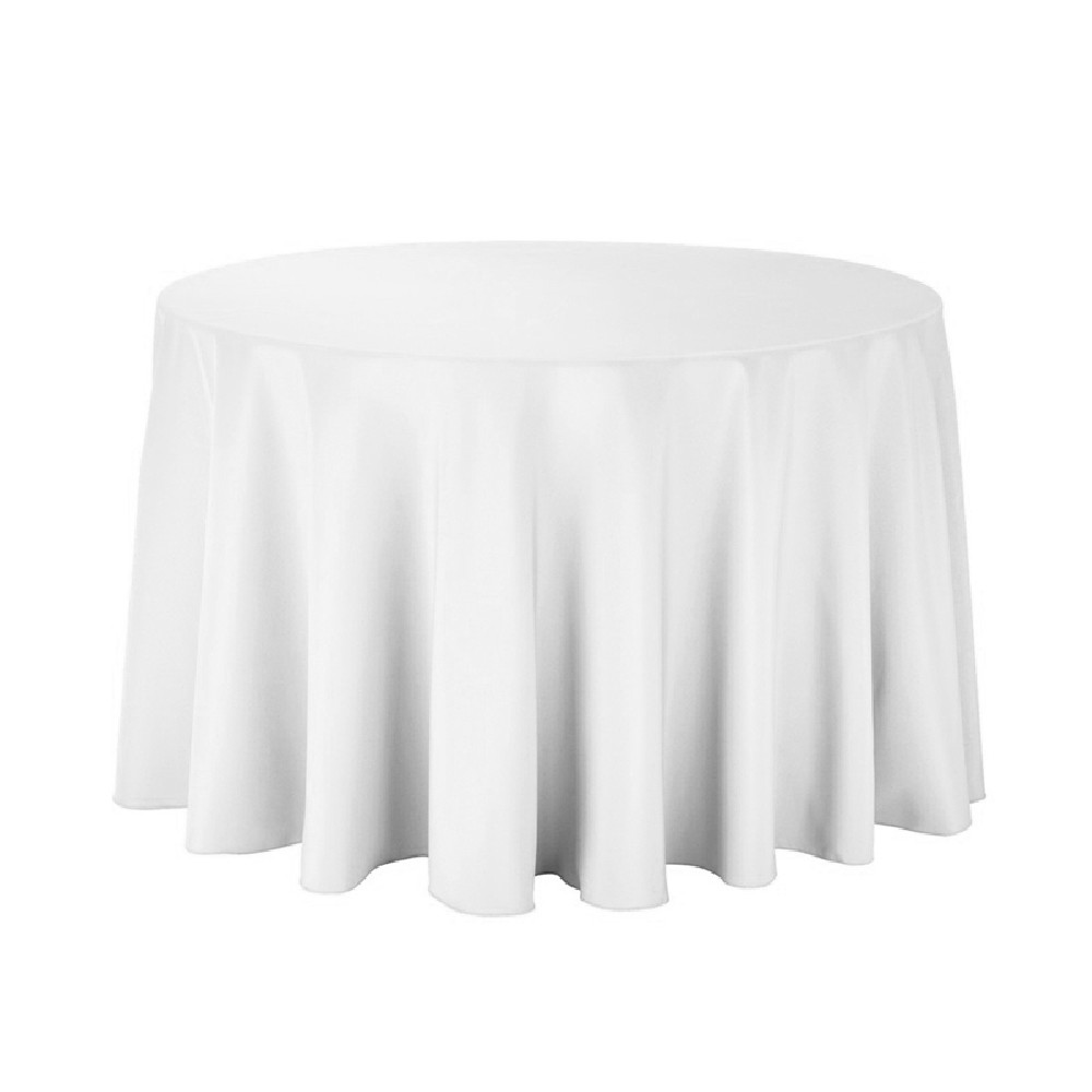 Polyester Tablecloth 90 Round, Round White Tablecloth