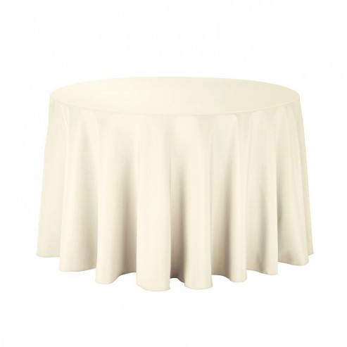 Polyester Tablecloth 90 Round, 90 Inch Round Ivory Tablecloths