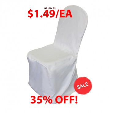 Polyester Banquet Chair Cover - White