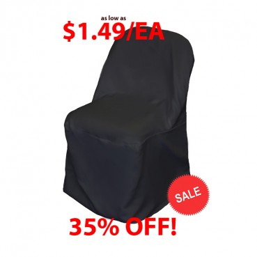 Polyester Folding Chair Cover - Black
