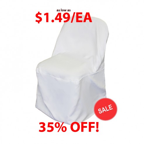 Polyester Folding Chair Cover - White