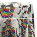 Chameleon Sequins Table Linen - Silver Rainbow