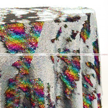Chameleon Sequins Table Linen - Silver Rainbow
