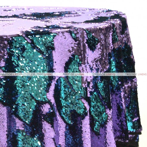 Chameleon Sequins Table Linen - Eggplant Turquoise