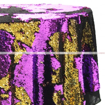 Chameleon Sequins Table Linen - Gold Purple