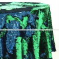 Chameleon Sequins Table Linen - Green Turquoise