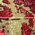 Chameleon Sequins Table Linen - Gold Red