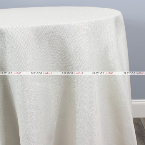 Vintage Linen Metallic Table Linen - Ivory/Silver