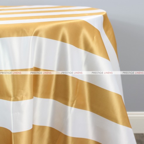 Striped Print Lamour Table Linen-3.5 Inch-Gold