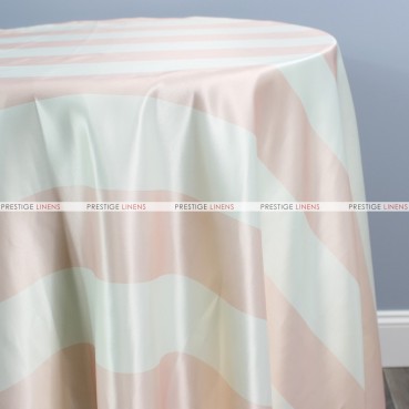 Striped Print Lamour Table Linen - 3.5 Inch - Blush/Ivory