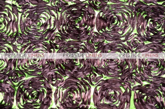 Rosette Satin Draping - Brown/Lime