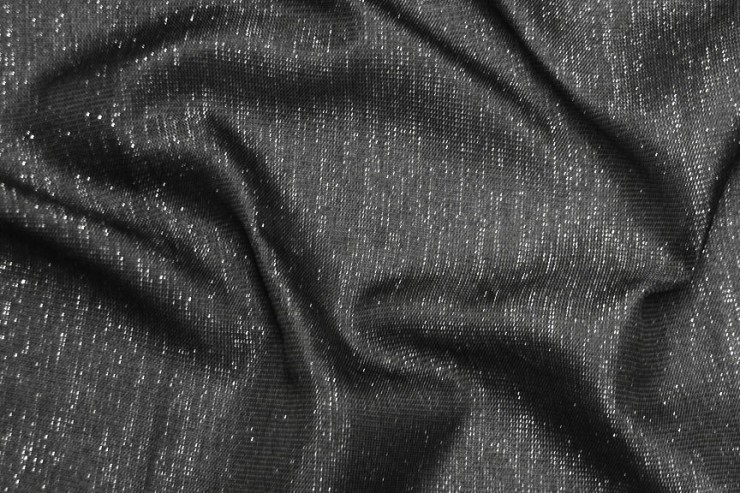 Vintage Linen Metallic - Fabric by the yard - Black - Prestige Linens