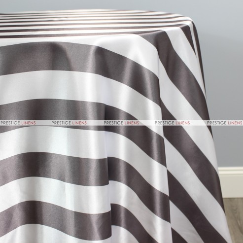 Striped Print Charmeuse Table Linen - Grey