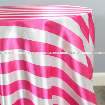 Striped Print Charmeuse Table Linen - Hot Pink