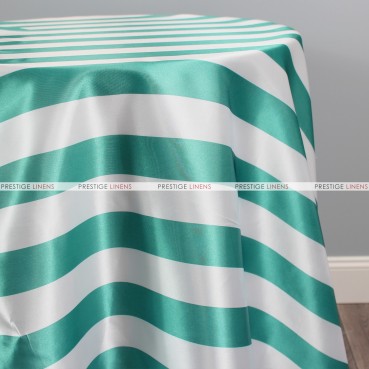 Striped Print Charmeuse Table Linen - Jade
