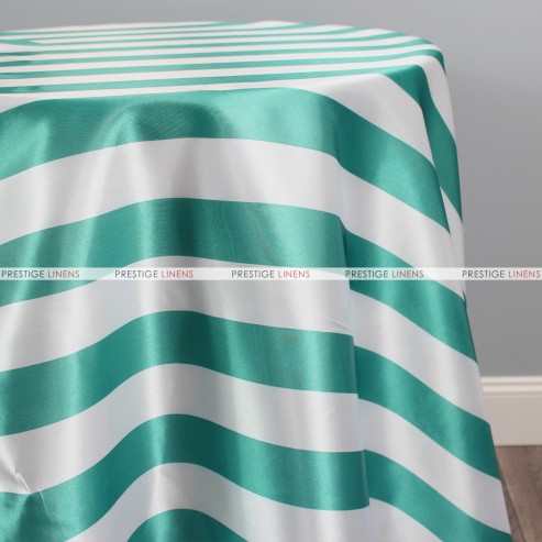 Striped Print Charmeuse Table Linen - Jade