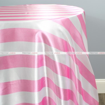 Striped Print Charmeuse Table Linen - Pink