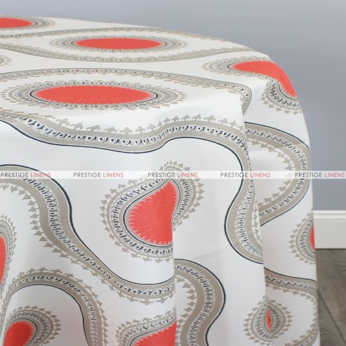 POLY PRINT SUSETTE TABLE LINEN - INDIAN CORAL