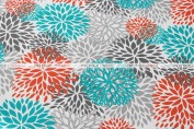 POLY PRINT BLOSSOM TABLE LINEN - PACIFIC