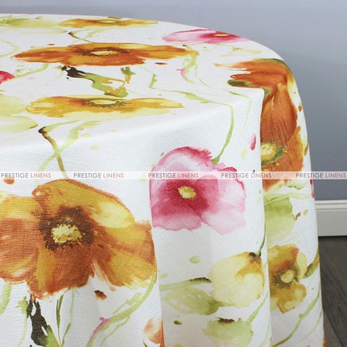 BOTANICAL TABLE LINEN - ORANGE PINK