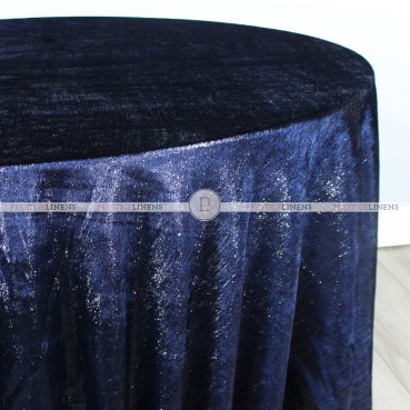 Metallic Velvet Table Linen - Navy