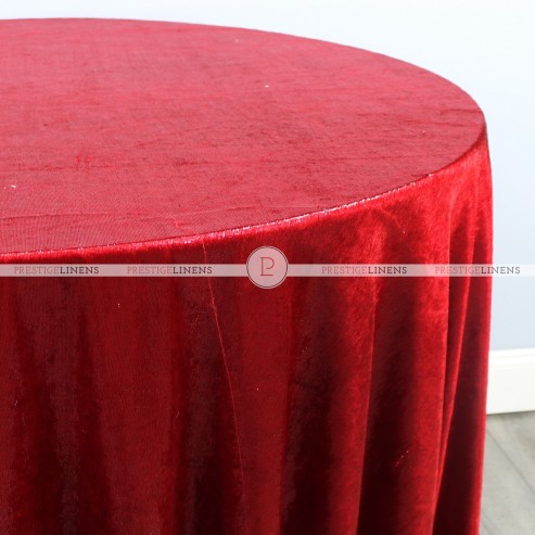 Metallic Velvet Table Linen - Red