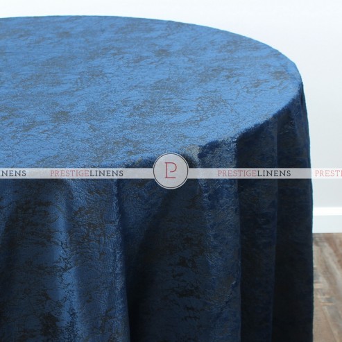 CRYSTAL VELVET TABLE LINEN - NAVY