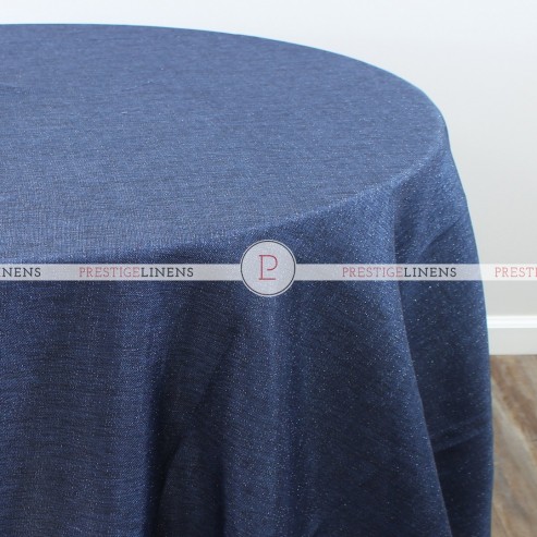 Metallic Linen Table Linen - Navy