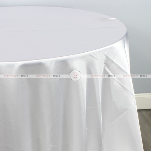 Charmeuse Satin Table Linen - 126 White