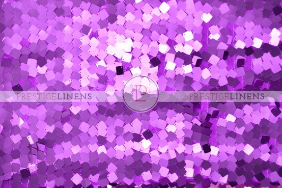 Dazzle Square Sequins Chair Caps & Sleeves - Purple