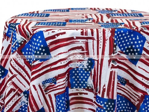 POLY PRINT AMERICANA TABLE LINEN