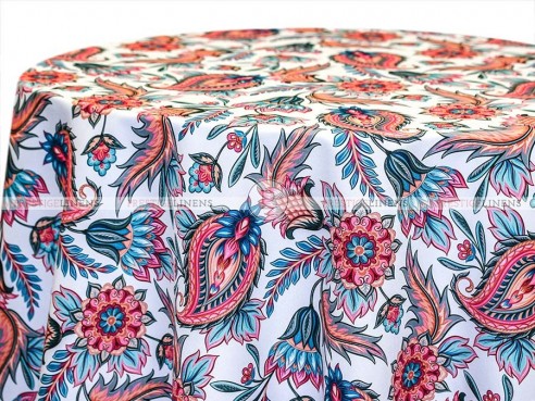 POLY PRINT ASIAN PAISLEY TABLE LINEN