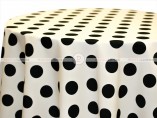 POLY PRINT BIG DOT TABLE LINEN - BLACK ON IVORY